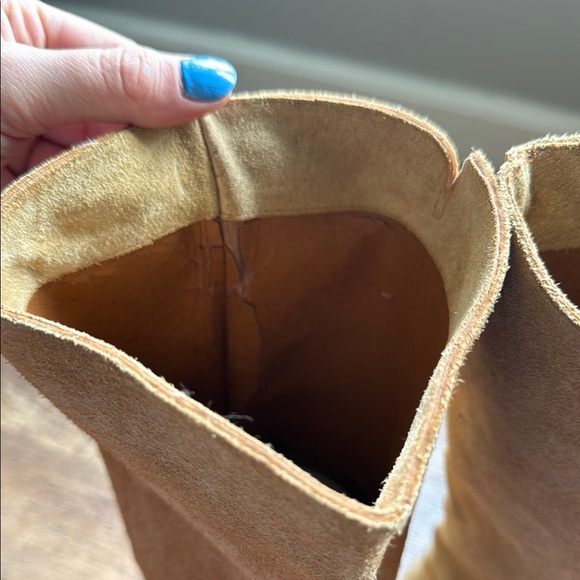 Liz Claiborne Leather Tan Suede Mid-Calf Boots - Picture 9 of 9